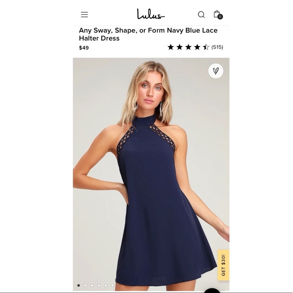Lulus Navy Lace Halter Dress - Picture 3 of 3